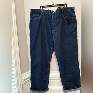 Red Head Mens Relaxed Fit Fleece Lined Navy Jeans Size 44x30